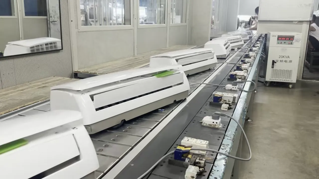 Actual indoor split AC production line